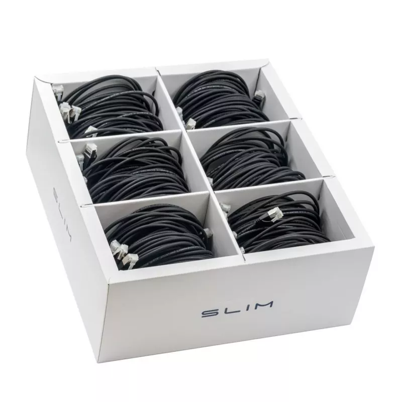 Wirewin SLIM-LS-K6A 1.0 BK 90 Cat6A U/FTP slim ethernet patchkabel, 1,0 m, zwart, 90-pack