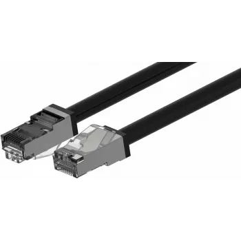 Wirewin Outdoor patchkabel Cat.6A S/FTP, anti-UV PUR-mantel, zwart, 0,5m (PKW-OUT-SF-K6A-PUR 0.5)
