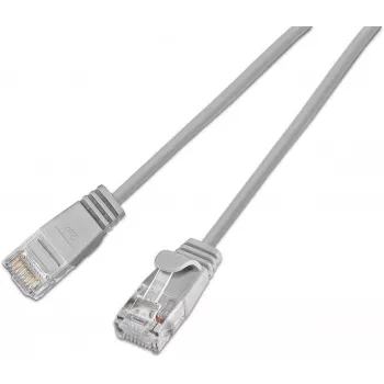 Wirewin SLIM KAT6A 10 Gigabit Light-patchkabel rond, U/UTP, Ø 3,6 mm, grijs (SLIM-L-UU-K6A 0.1)