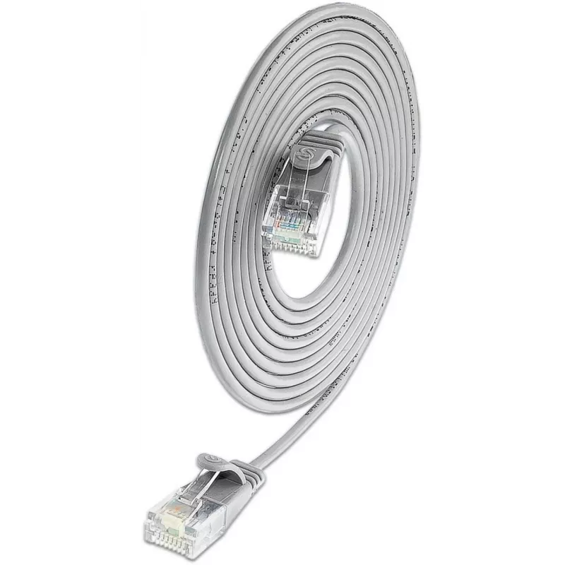 Wirewin SLIM KAT6A 10 Gigabit Light-patchkabel rond, U/UTP, Ø 3,6 mm, grijs (SLIM-L-UU-K6A 0.1)