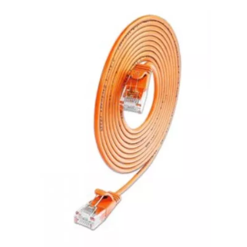 Wirewin SLIM Cat.6A 10 Gigabit U/UTP Slim-patchkabel, 0,1 m, oranje SLIM-L-UU-K6A 0.1 OR