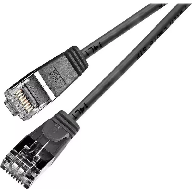 Wirewin Triotronik PKW-LIGHT-STP-K6 1.0 SW Cat6 STP patchkabel, RJ-45 stekker naar stekker, 1m, zwart