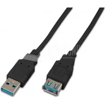 Wirewin USB 3.0 A-A MF 0.5 SW - 0,5 m USB 3.2 Gen 1 verlengkabel, zwart