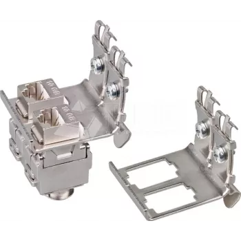 Wirewin DIN-railhouder voor 2 keystone-bussen, metalen keystone-systeem (WKS DIN RAIL HOLDER 2)
