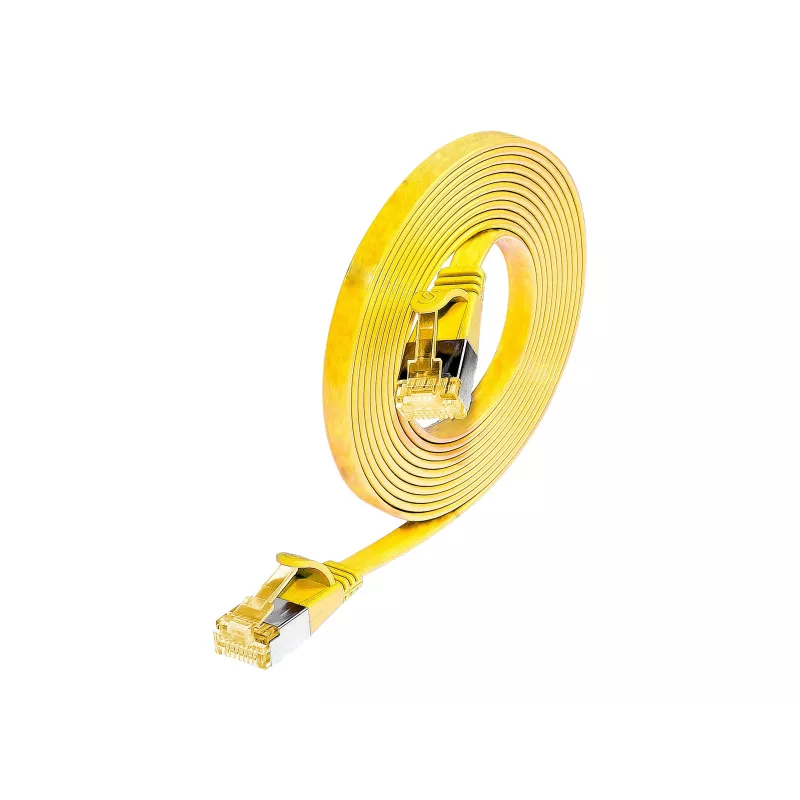 Wirewin Cat6a U/FTP Slim patchkabel RJ45 - 5m, geel PKW-STP-SLIM-K6A 5.0 GE