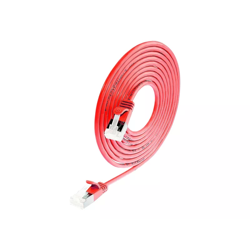 Wirewin Light patchkabel rond U/FTP Cat 6a rood 1,5m slank flexibel PoE (PKW-LIGHT-STP-K6A 1.5 RT)