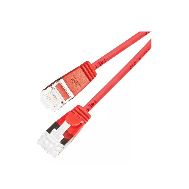 Wirewin Light patchkabel rond U/FTP Cat 6a rood 1,5m slank flexibel PoE (PKW-LIGHT-STP-K6A 1.5 RT)