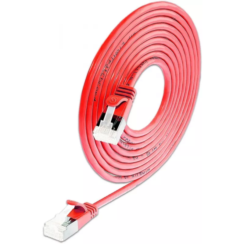 Wirewin SLIM KAT6A 10 Gigabit Light patchkabel, 0,15m, U/FTP, Ø 3,8mm, rood, 50-pack SLIM-LS-K6A 0.15 RD 50