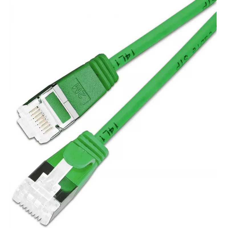 Wirewin SLIM-LS-K6A 0,25 GN 50 Cat6A U/FTP Slim patchkabel, 0,25m, groen, 50-pack
