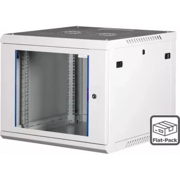 Wirewin 19-inch wandbehuizing, uit één stuk, Pro 3e generatie, Flat-Pack, 600x600mm, lichtgrijs (WCAB PS3 600X600X12U FP)