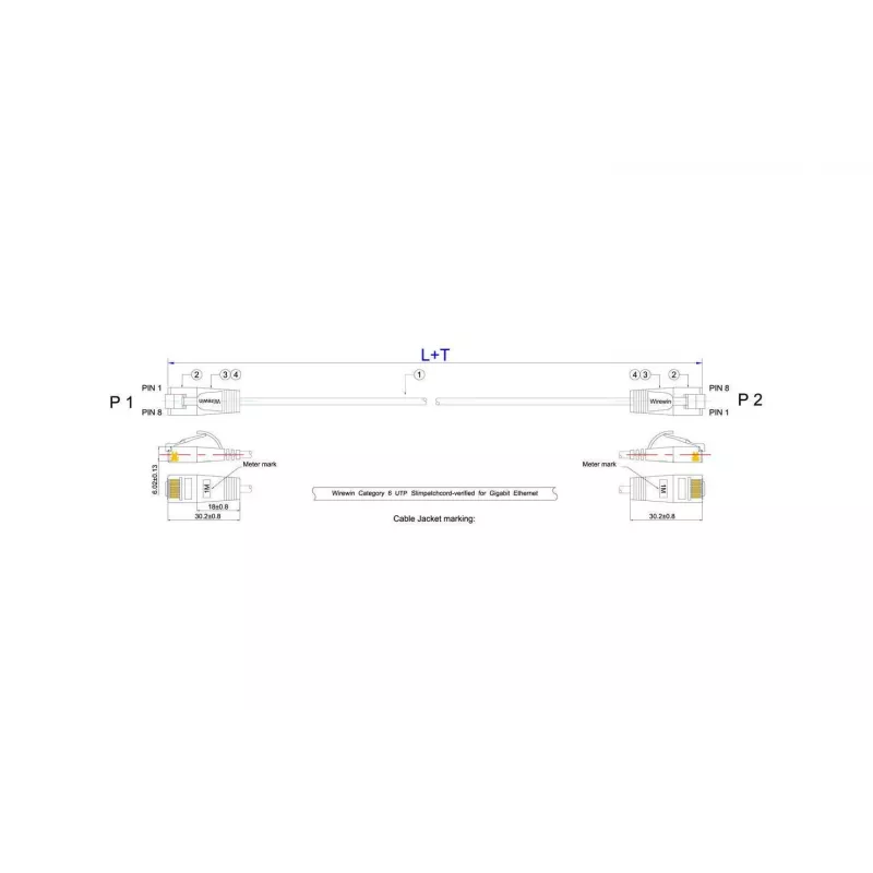 Wirewin Cat.6 SLIM-Light patchkabel U/UTP 1,5m zwart PKW-LIGHT-K6 1.5 SW