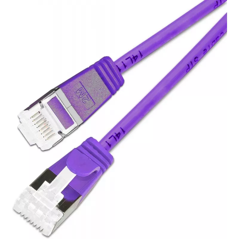 Wirewin Cat.6A 10 Gigabit Slim patchkabel U/FTP, 0,25 m, violet PKW-LIGHT-STP-K6A 0.25 VT