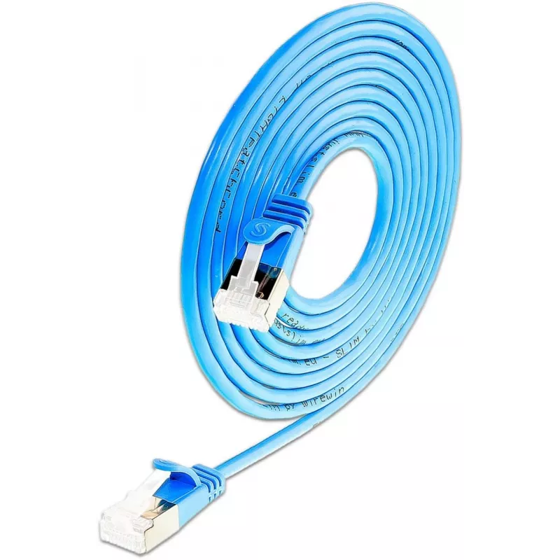 Wirewin SLIM-LS-K6A 0.15 BL 50 Cat6A Slim Ethernet-patchkabel, 0,15m, U/FTP, blauw, 50-pack