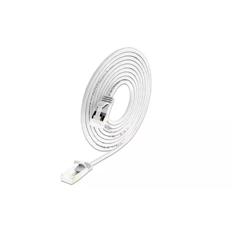 Wirewin Light-patchkabel rond U/FTP Cat 6a wit 5,0 m slank, afgeschermd, PoE, flexibele dunne kabel voor speciale toepassingen (PKW-LIGHT-STP-K6A 5.0 WS)