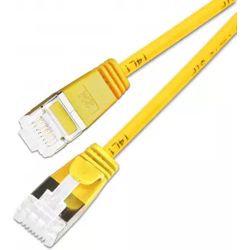 Wirewin SLIM KAT6A 10 Gigabit Light-patchkabel, 1,0m, U/FTP, Ø 3,8mm, geel, 90-pack, afgeschermd (SLIM-LS-K6A 1.0 YE 90)