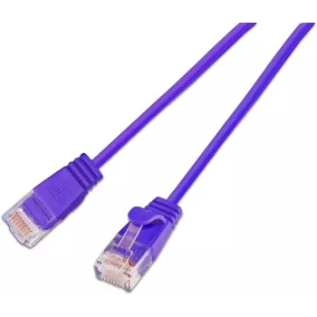 Wirewin SLIM KAT6A 10 Gigabit Light patchkabel rond, U/UTP, Ø 3,6 mm, violet (SLIM-L-UU-K6A 0.1 VT)