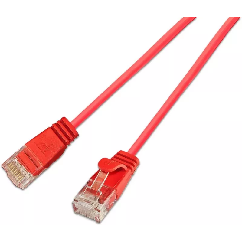 Wirewin Cat.6A U/UTP Slim Ethernet-patchkabel, 10 Gbps, rood, 1 m SLIM-L-UU-K6A 1.0 RD