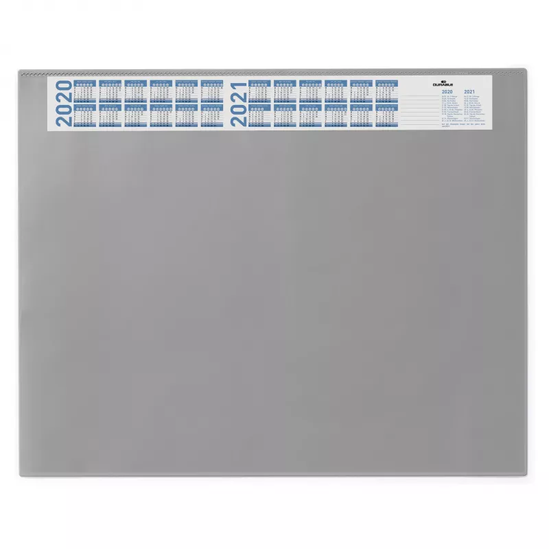 DURABLE bureaubladonderlegger met transparante folie en kalender 65x52 cm grijs