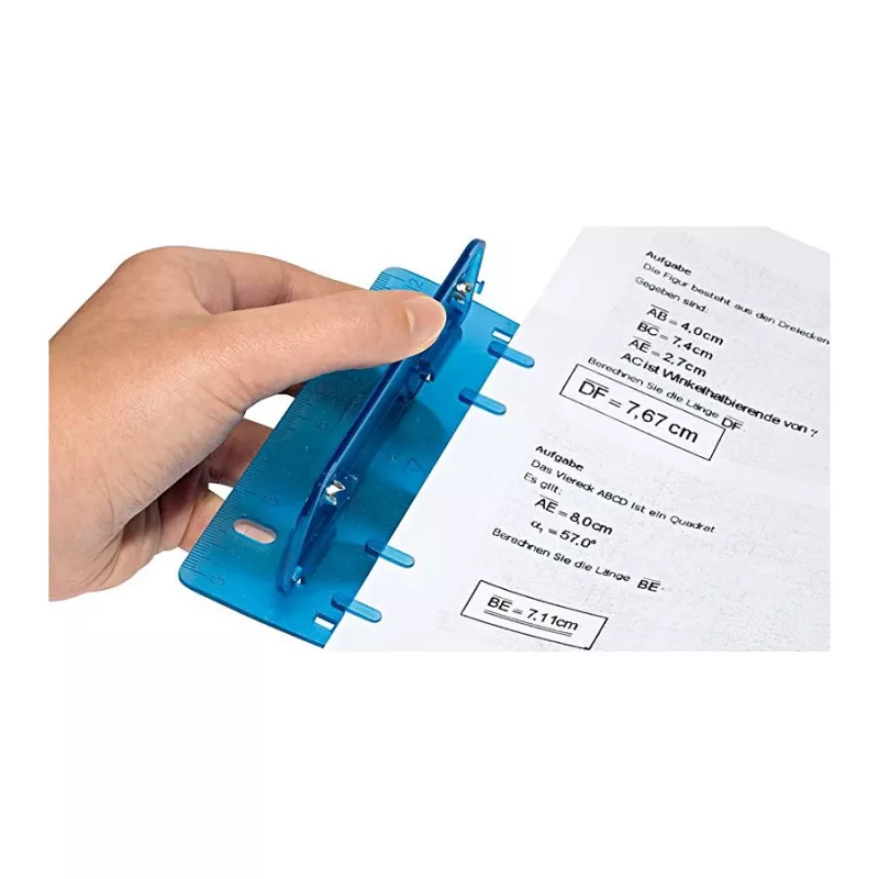 WEDO 67803 ijsblauwe zakperforator, 2-gaats, 8 vel, 6 mm