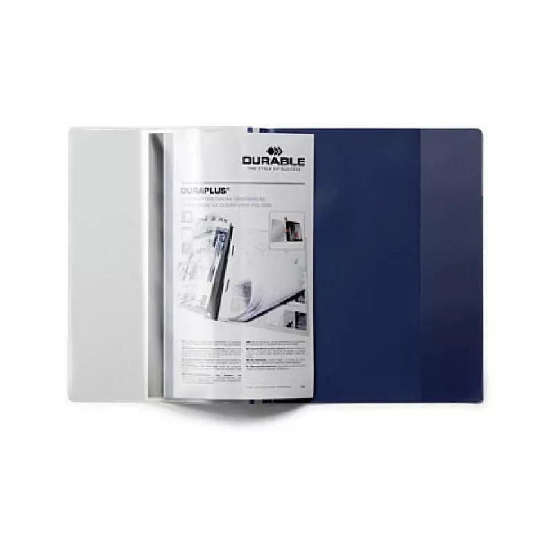 DURABLE DURAPLUS presentatiemap met transparante voordzak en schuifclip, donkerblauw, A4, capaciteit 30 bladen