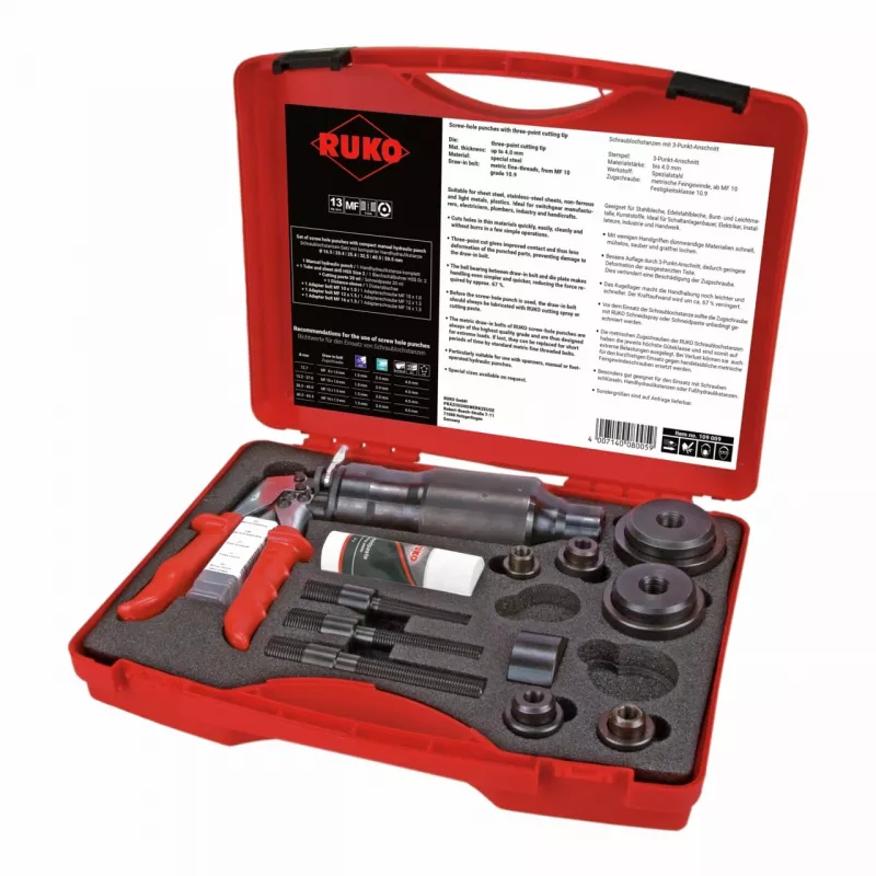 RUKO SLS-Set-15tlg-RU met hand-hydraulische stansgereedschap-set