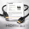 LogiLink HDMI-kabel A/M naar A/M 8K/60Hz 48Gbps metaal nylon gecertificeerd zwart 2m