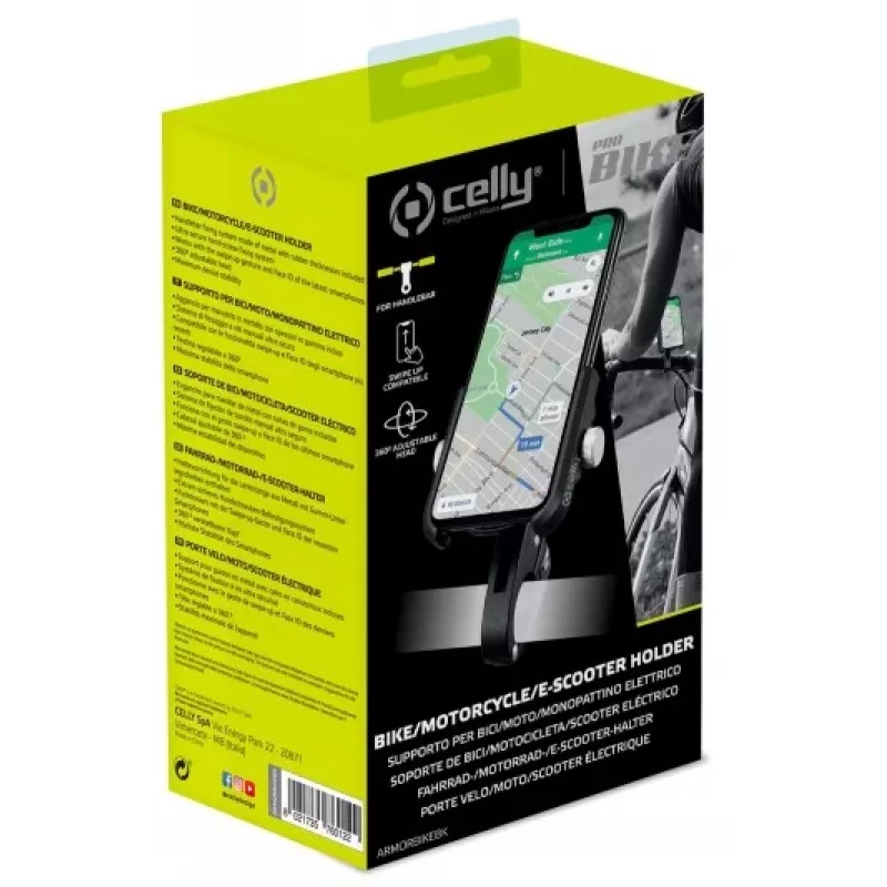 CELLY Universal Armor fietshouder voor smartphones tot 6,7 inch, zwart