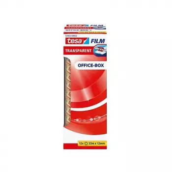 Tesa 57402 Office Box transparant verpakkingstape, 33 m x 12 mm, 12 rollen