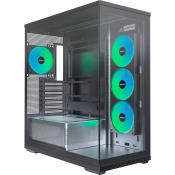 MONTECH TG3 Pc-behuizing, gehard glas x2, zwart