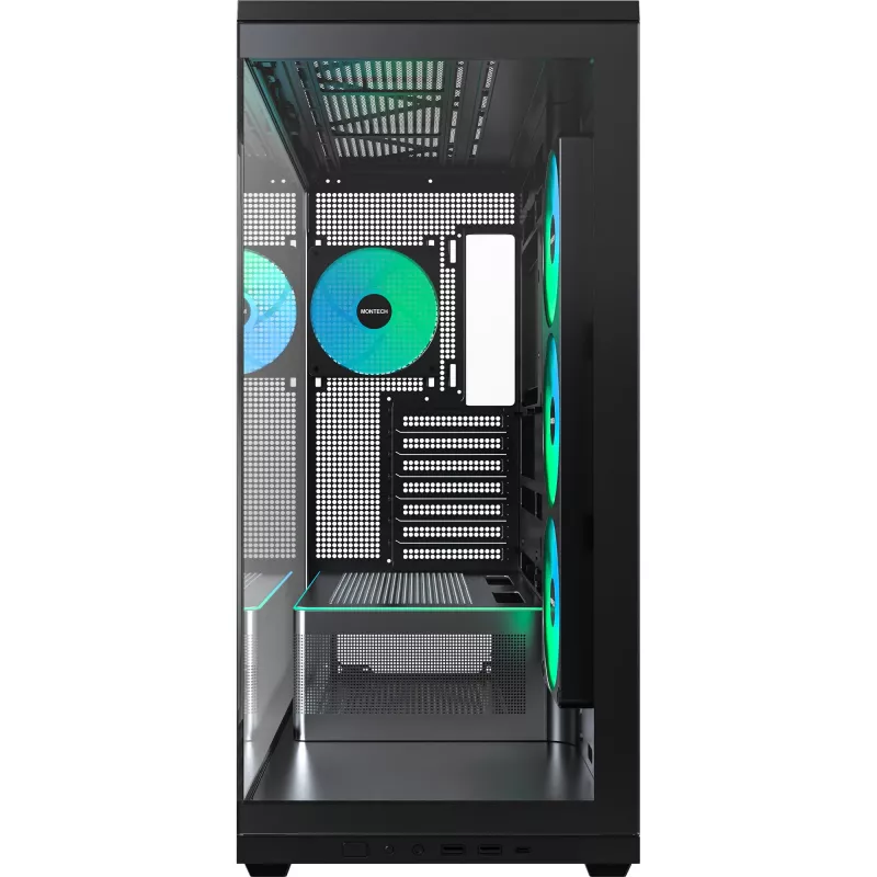 MONTECH TG3 Pc-behuizing, gehard glas x2, zwart