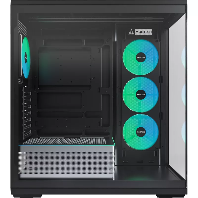 MONTECH TG3 Pc-behuizing, gehard glas x2, zwart