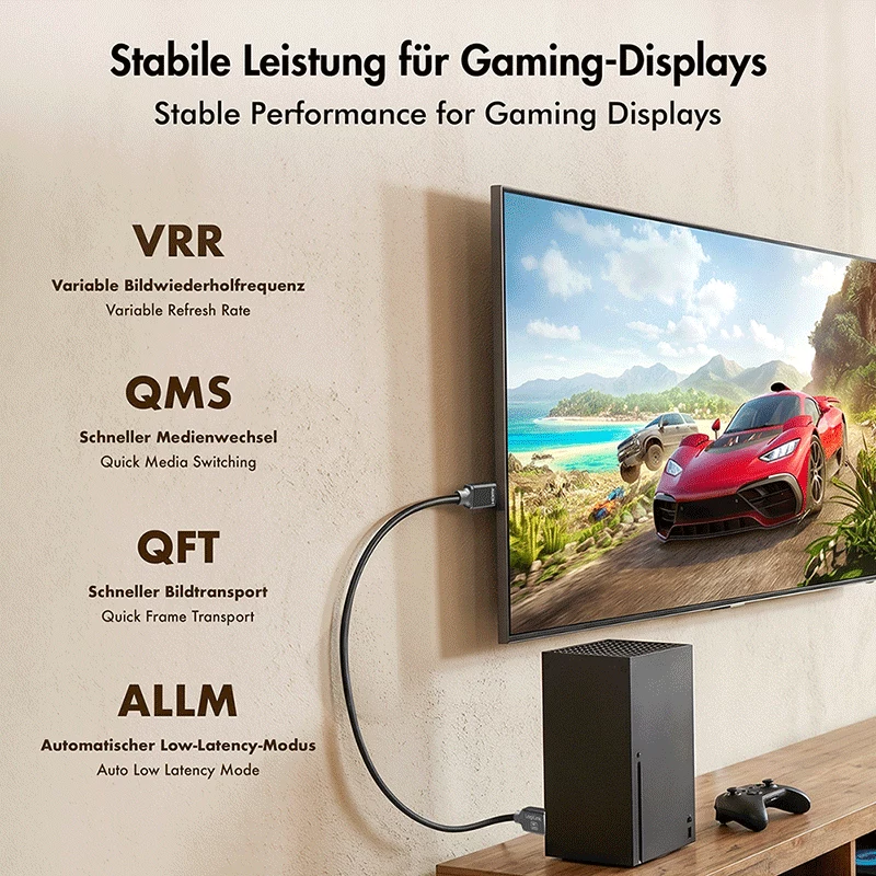 LogiLink HDMI-kabel 8K/60 Hz 48 Gbps metaal nylon gecertificeerd zwart 1 m
