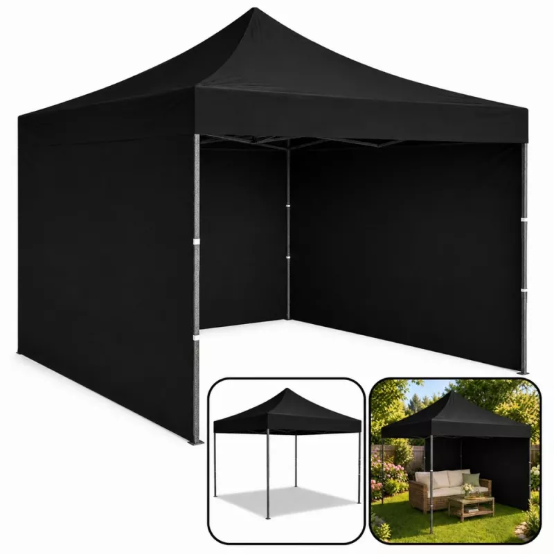 LEAN Express tuinpaviljoen horecatent zwart 3x3M