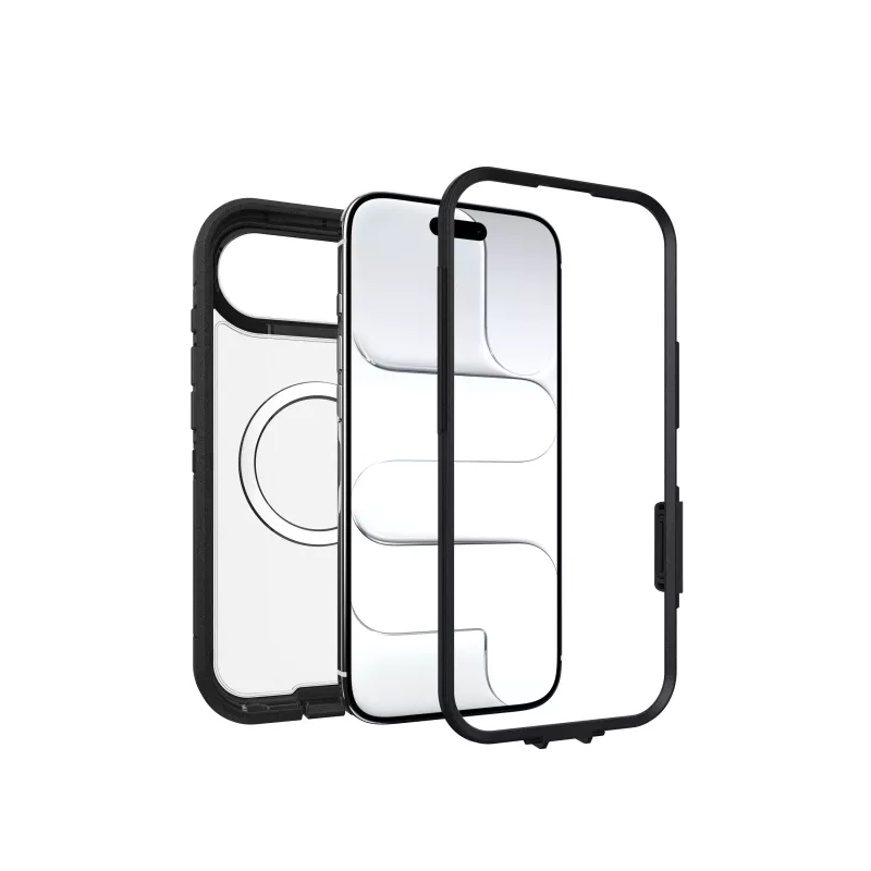 OtterBox Defender Series Pro XT achterzijde hoes voor Apple iPhone 15 Pro Max - Dark Side (transparant/zwart)