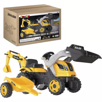 SMOBY Tractor Max pedaal-aangedreven zitvoertuig met aanhanger, groen, vanaf 3 jaar
