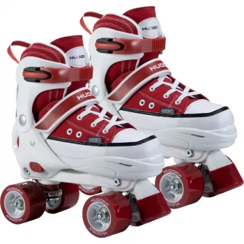 HUDORA rolschaatsen maat 32-35 rood/wit sneaker-look quad skates