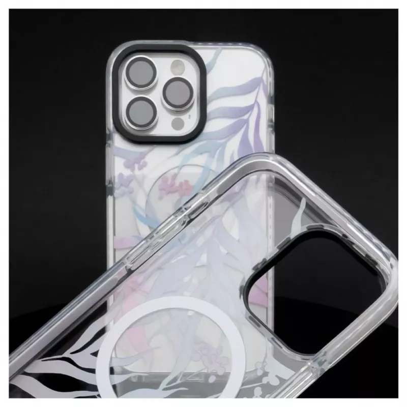 Evelatus Apple iPhone 15 Pro PC+TPU hoesje met MagSafe - individuele bloemenprint