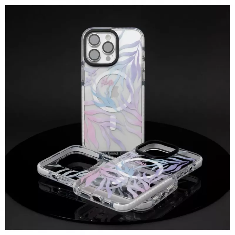 Evelatus Apple iPhone 15 Pro PC+TPU hoesje met MagSafe - individuele bloemenprint