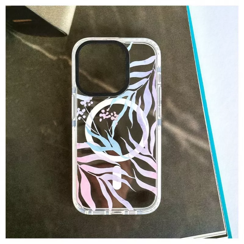 Evelatus Apple iPhone 15 Pro PC+TPU hoesje met MagSafe - individuele bloemenprint