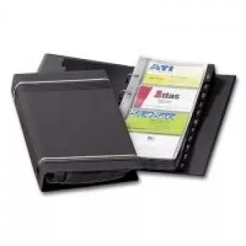 DURABLE VISIFIX 200 visitekaartjes-ringband, 200 kaarten, A-Z register, zwart 238558