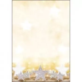 Sigel kerstmotiefpapier glinstersterren - A4 (210 x 297 mm) - 90 g/m² - 100 vel (DP029)