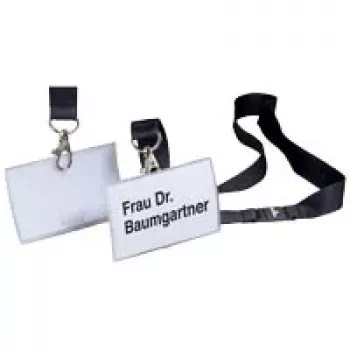 DURABLE CLICK FOLD naamkaartje met textielband, 90 x 54 mm, transparant, 10-pack 821719