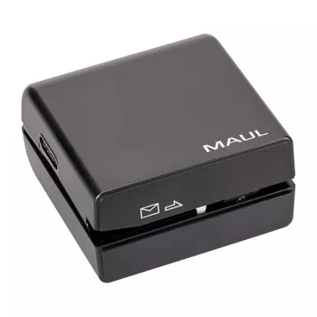 MAUL elektrische briefopener, op batterijen, zwart, roestvrijstalen snijwielen, kunststof behuizing (75618-90)