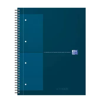 Oxford International collegeblok notitieboek, DIN A4+, geruit, hardcover, spiraalgebonden, 80 vel, 1 stuk 400191243