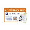 Oxford kaartjes, DIN A5, geruit, wit/geel, 210 g/m², 2-voudig geperforeerd, gekleurde rand, 100 kaarten 400100550
