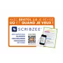 Oxford kaartjes, DIN A5, geruit, wit/geel, 210 g/m², 2-voudig geperforeerd, gekleurde rand, 100 kaarten 400100550
