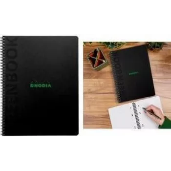 Rhodia Greenbook College notitieboek A5+ geruit zwart 119924C