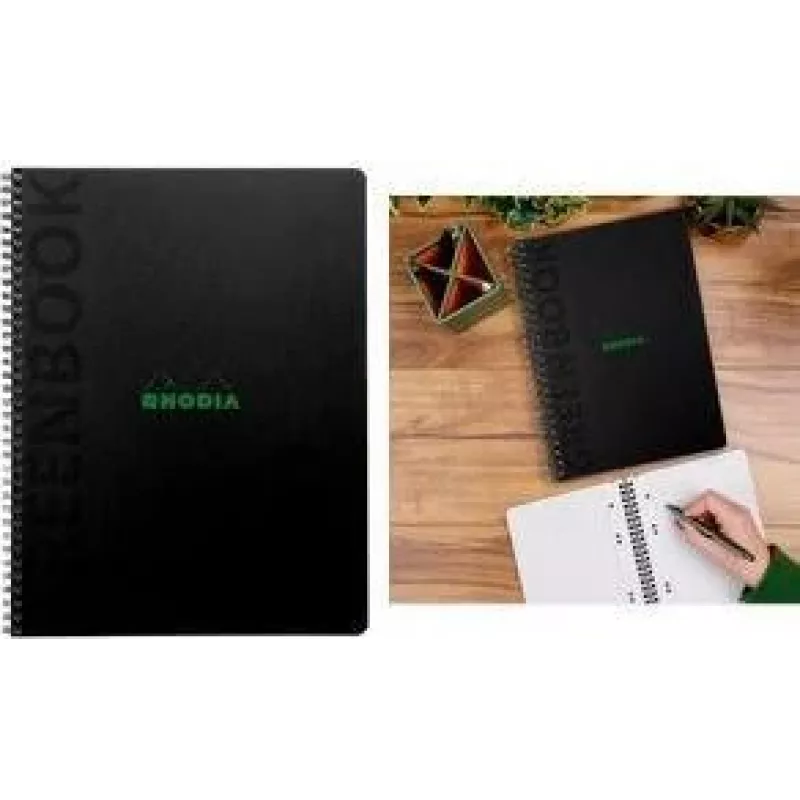 Rhodia Greenbook College notitieboek A5+ geruit zwart 119924C