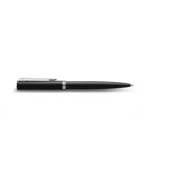 Waterman Impression balpen – zwarte lak, chroom sierring, middelblauw 2225498