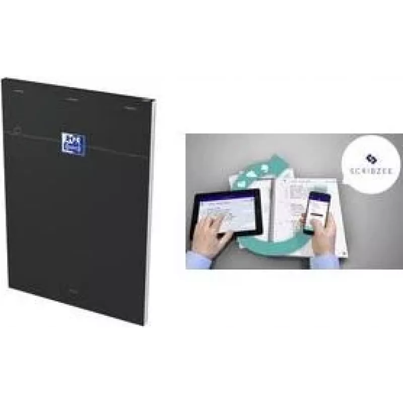Oxford Smart notitieblok, DIN A4, geruit, 80 vel, zwart 400191246